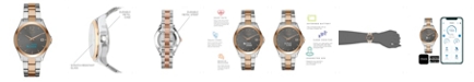 iTouch Connected Women's Hybrid Smartwatch Fitness Tracker: Silver Case with Two Toned Metal Strap 38mm